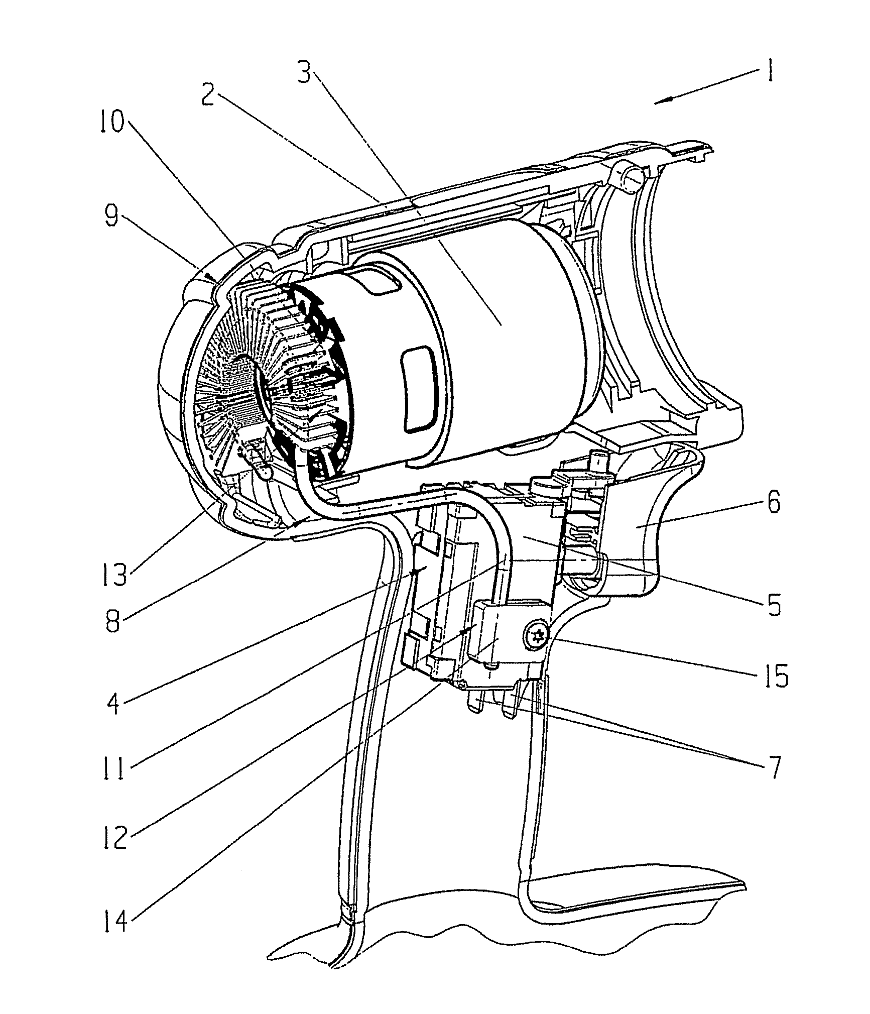 Control device, in particular in the form of an electric switch for electric handtools