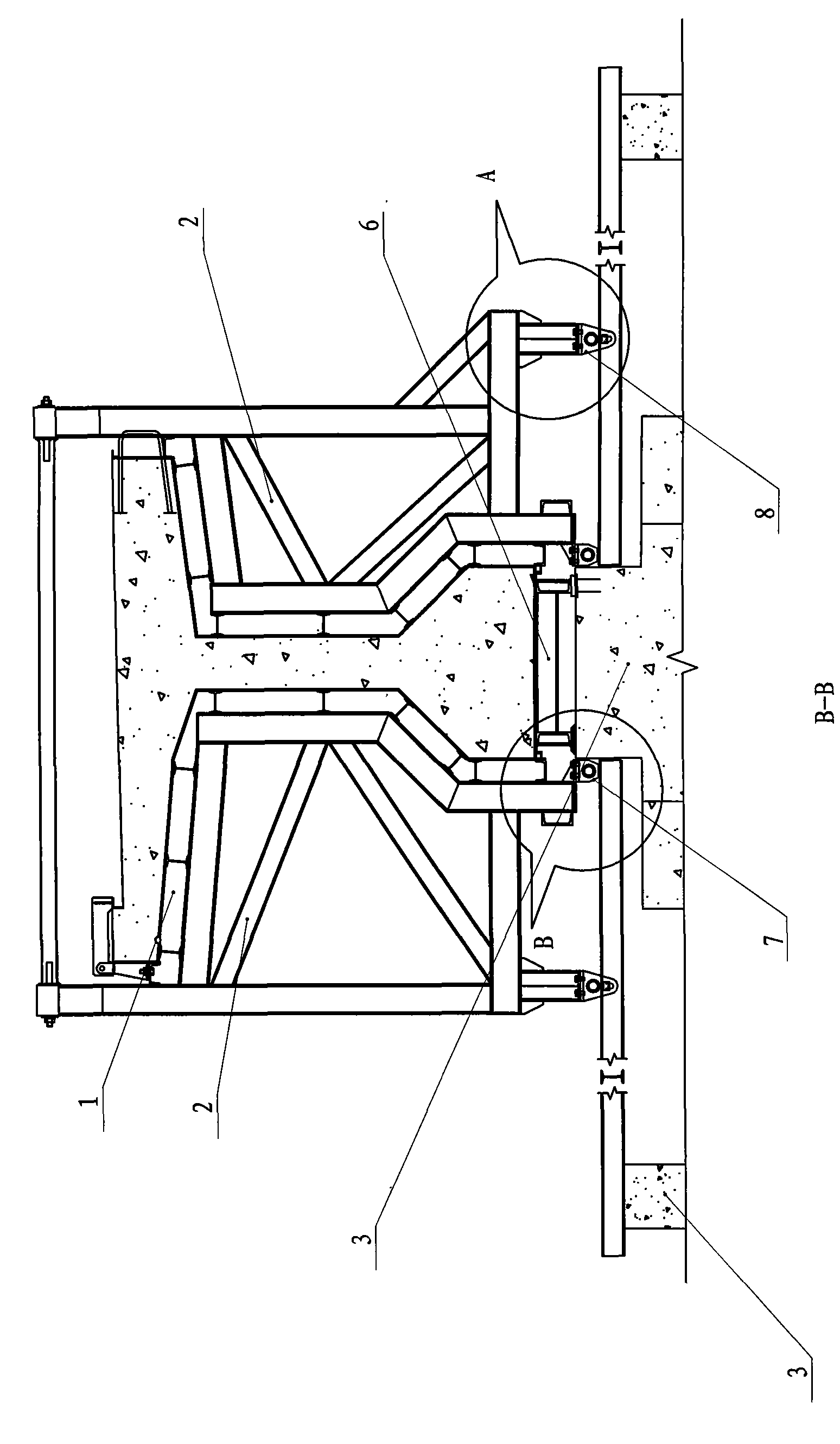 Template system capable of internally erecting and detaching mould
