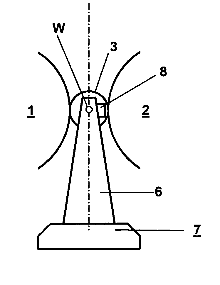 Grinding machine and method for grinding work pieces between centers and for centerless grinding in which the work piece can be supported between a grinding wheel, and a regulating wheel either between centers on a work piece axis or on a rest for centerless grinding