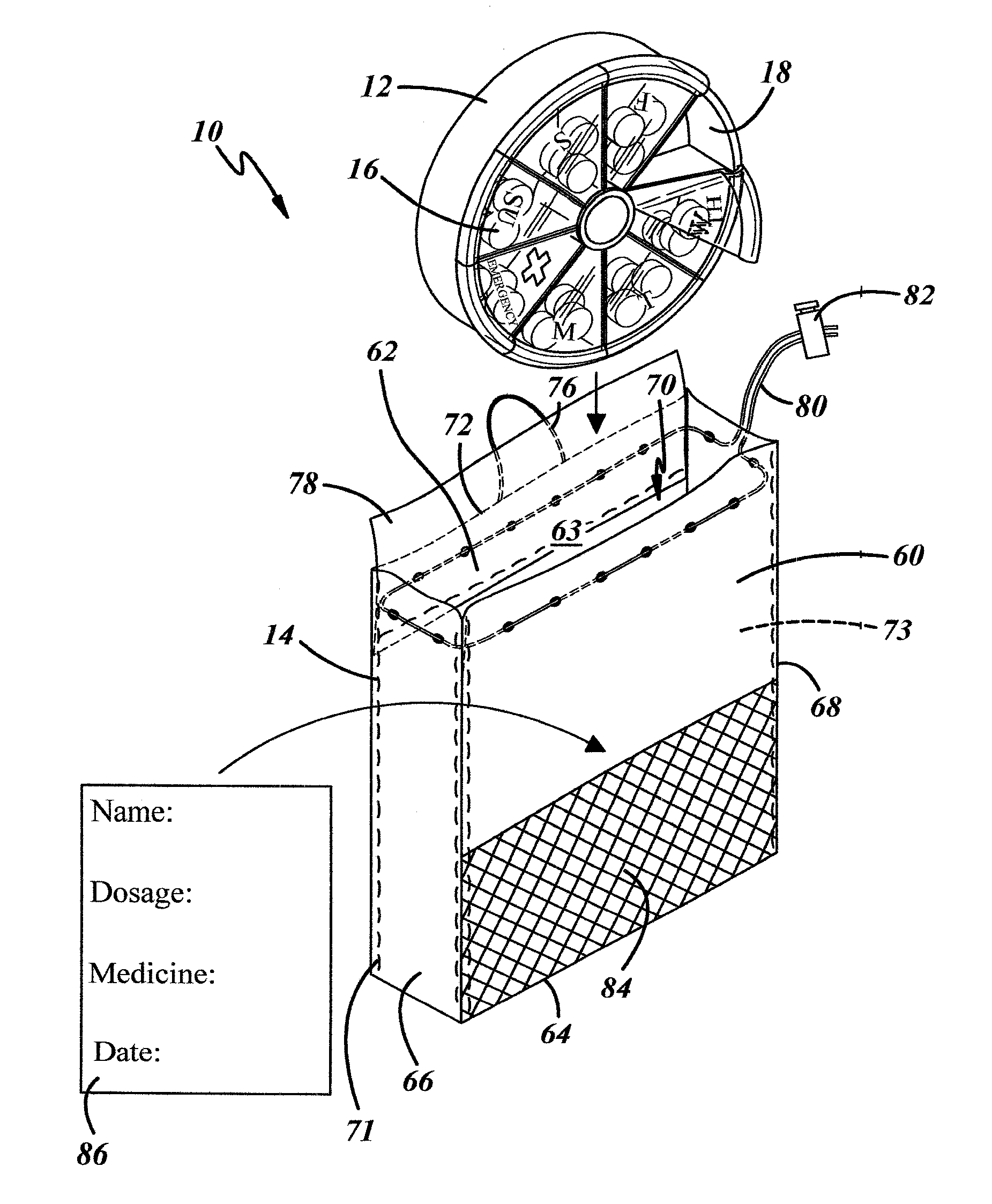 Attachable, portable pet medication carrier having a waterproof medication storage container