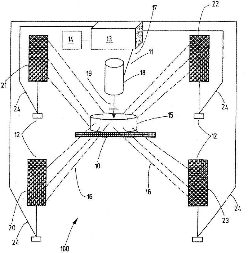 Measuring system for resonant frequency measurement on disc brake pads