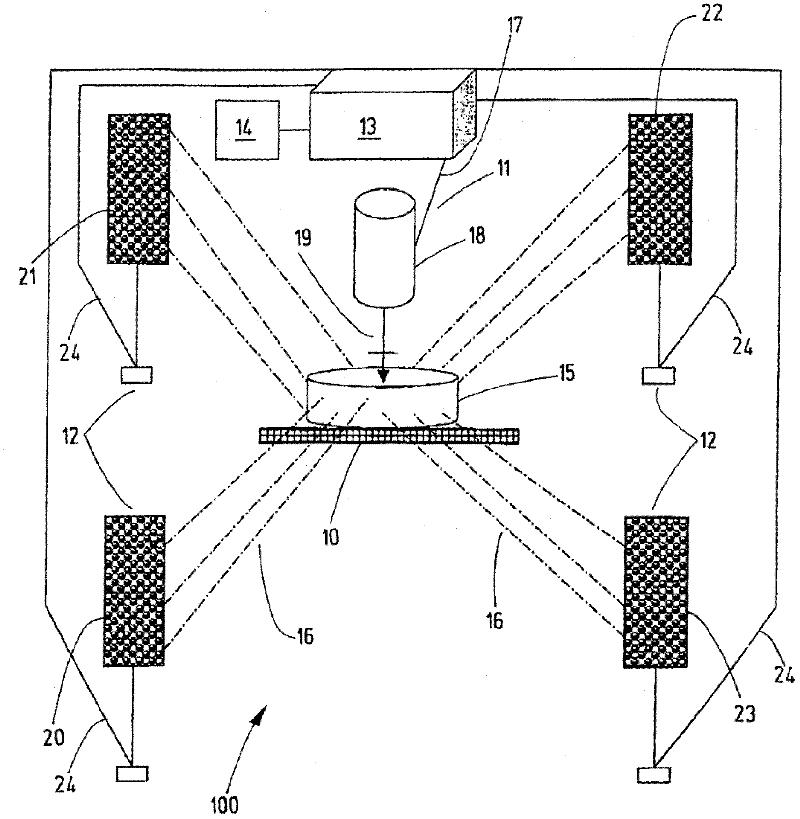 Measuring system for resonant frequency measurement on disc brake pads