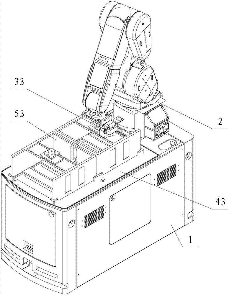 Flexible transporting and feeding and discharging device for robot