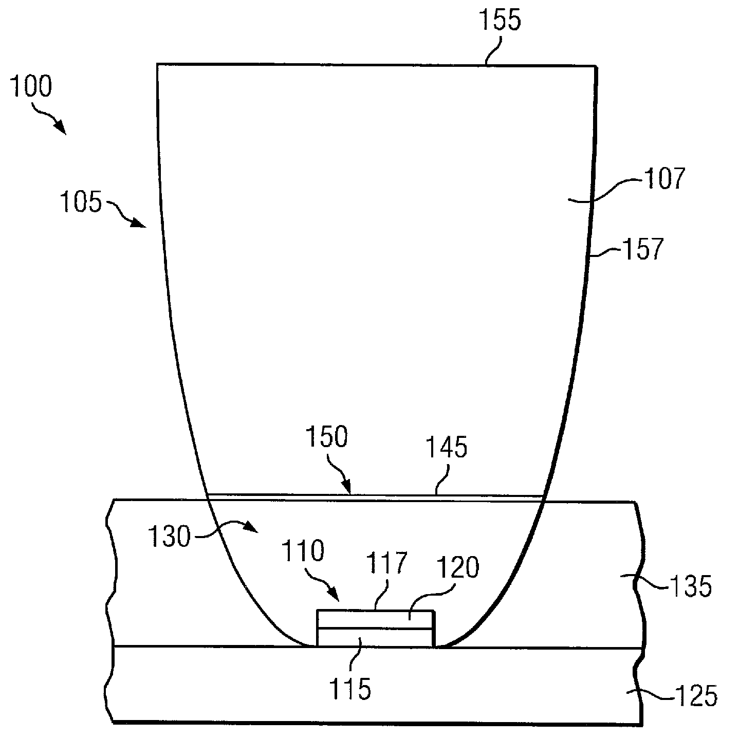 System and method for a lens and phosphor layer