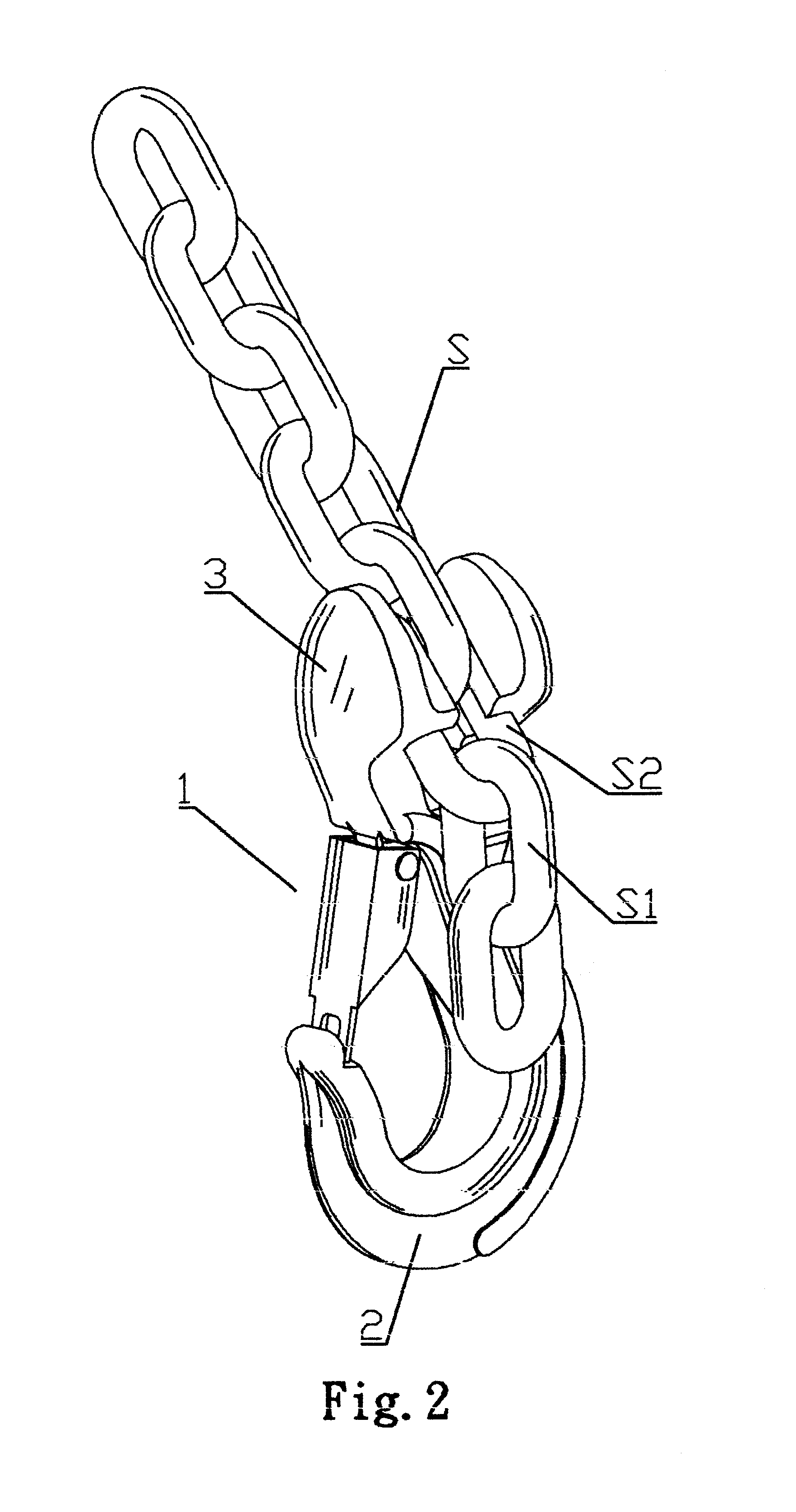 Hook capable of hooking chain at desired length