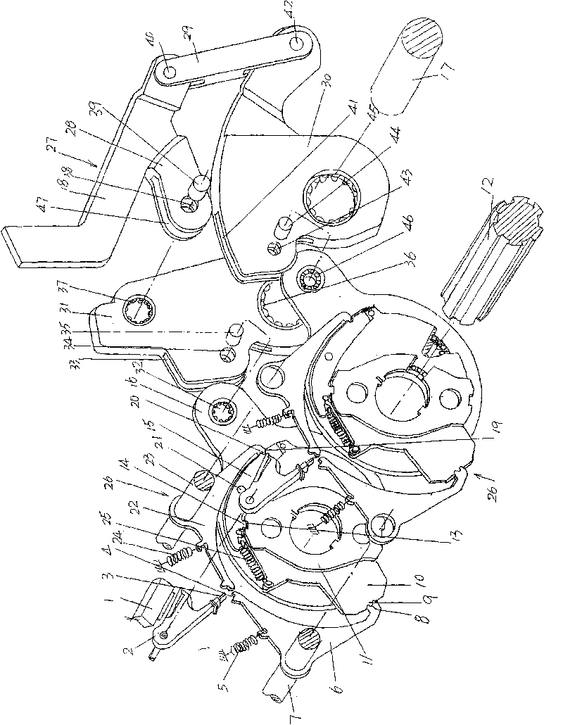 Three-shed shedding mechanism for rotary electronic dobby