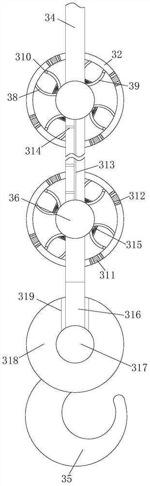 A twisted wire lifting device with anti-fracture function for wheel hub processing