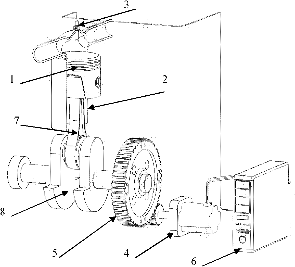 Piston top dead center automatic detecting and positioning device of reciprocating machinery