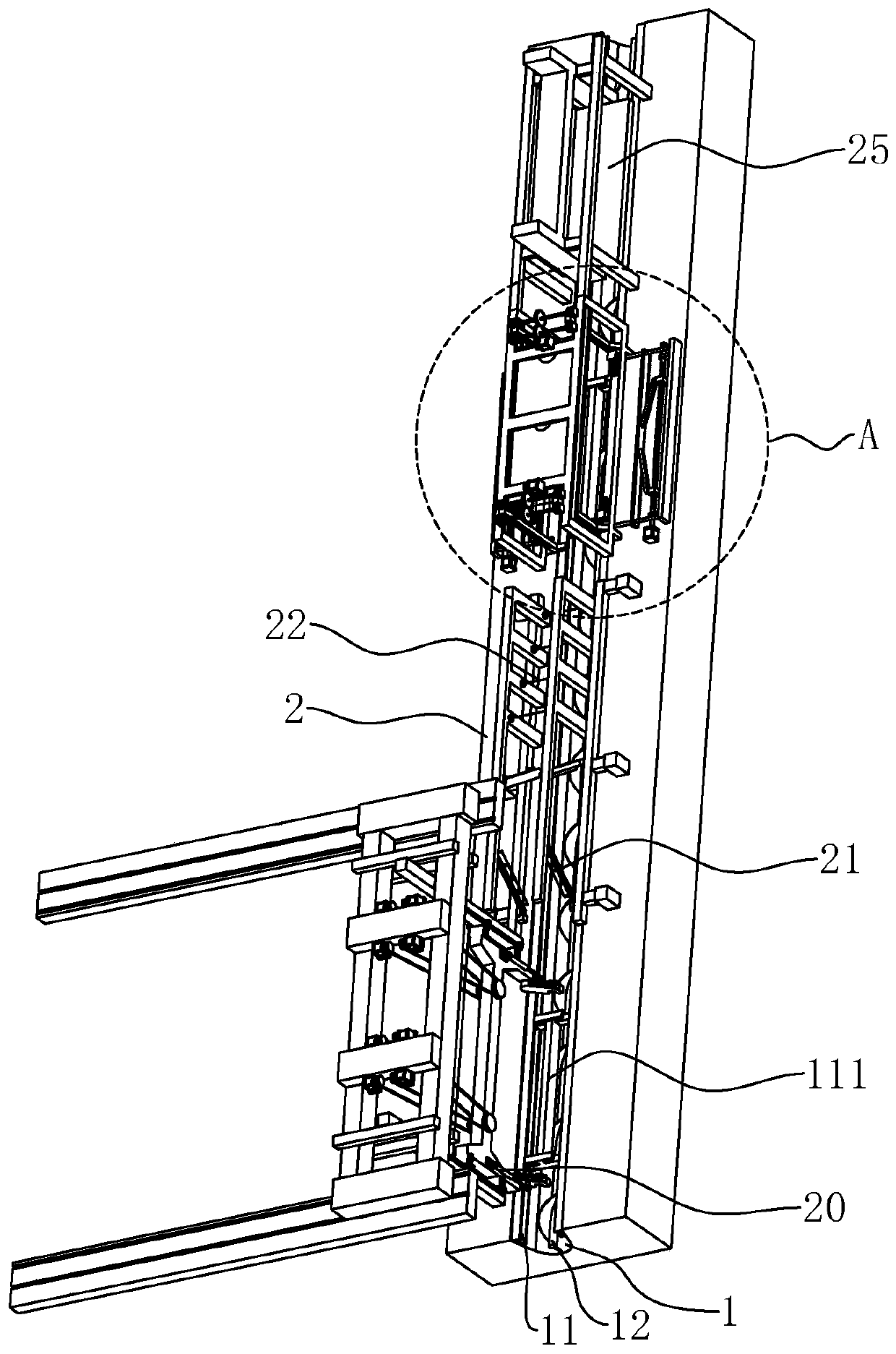 Aerated brick blank shelling circulating device