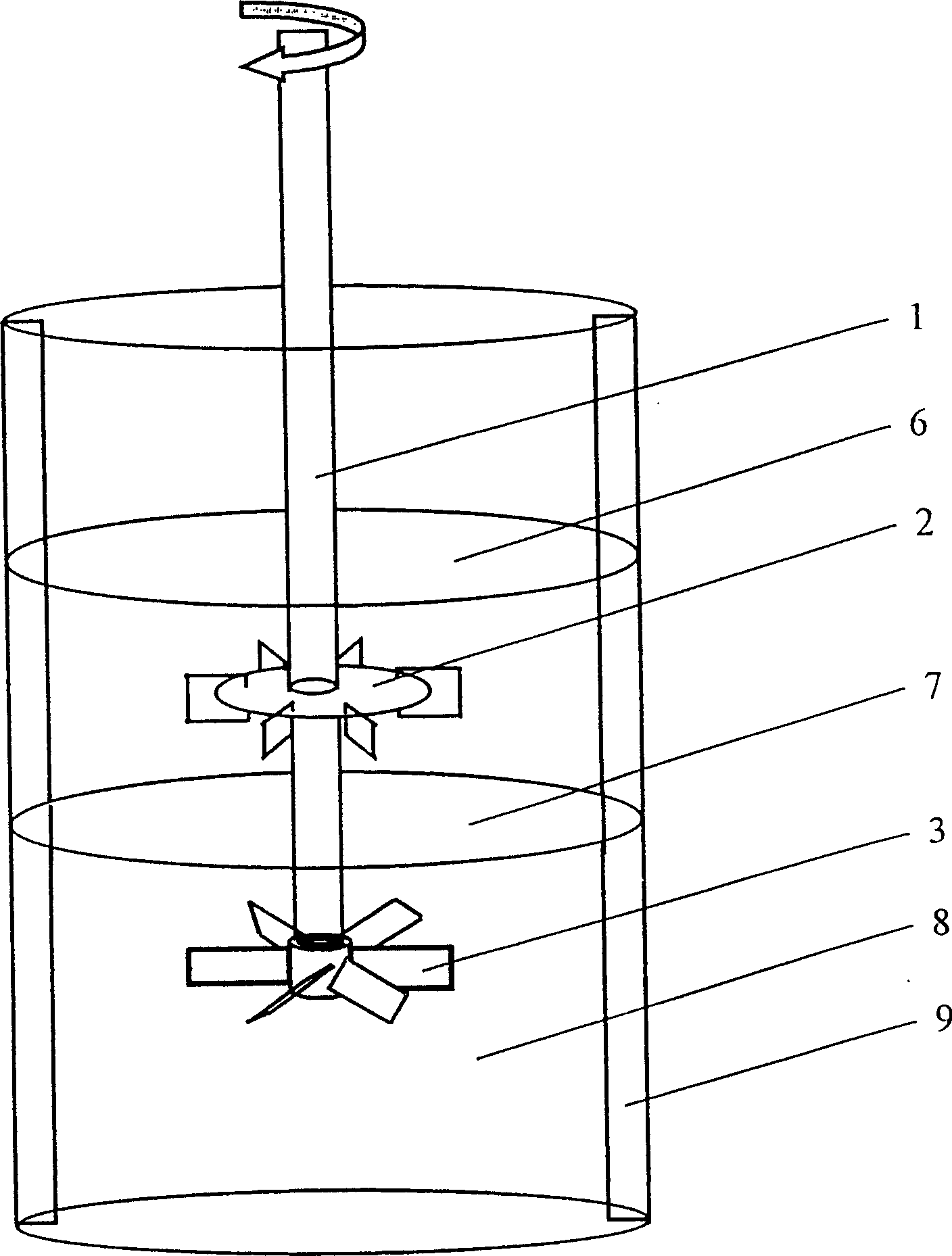 Surface aeration multiphase contact stirring equipment