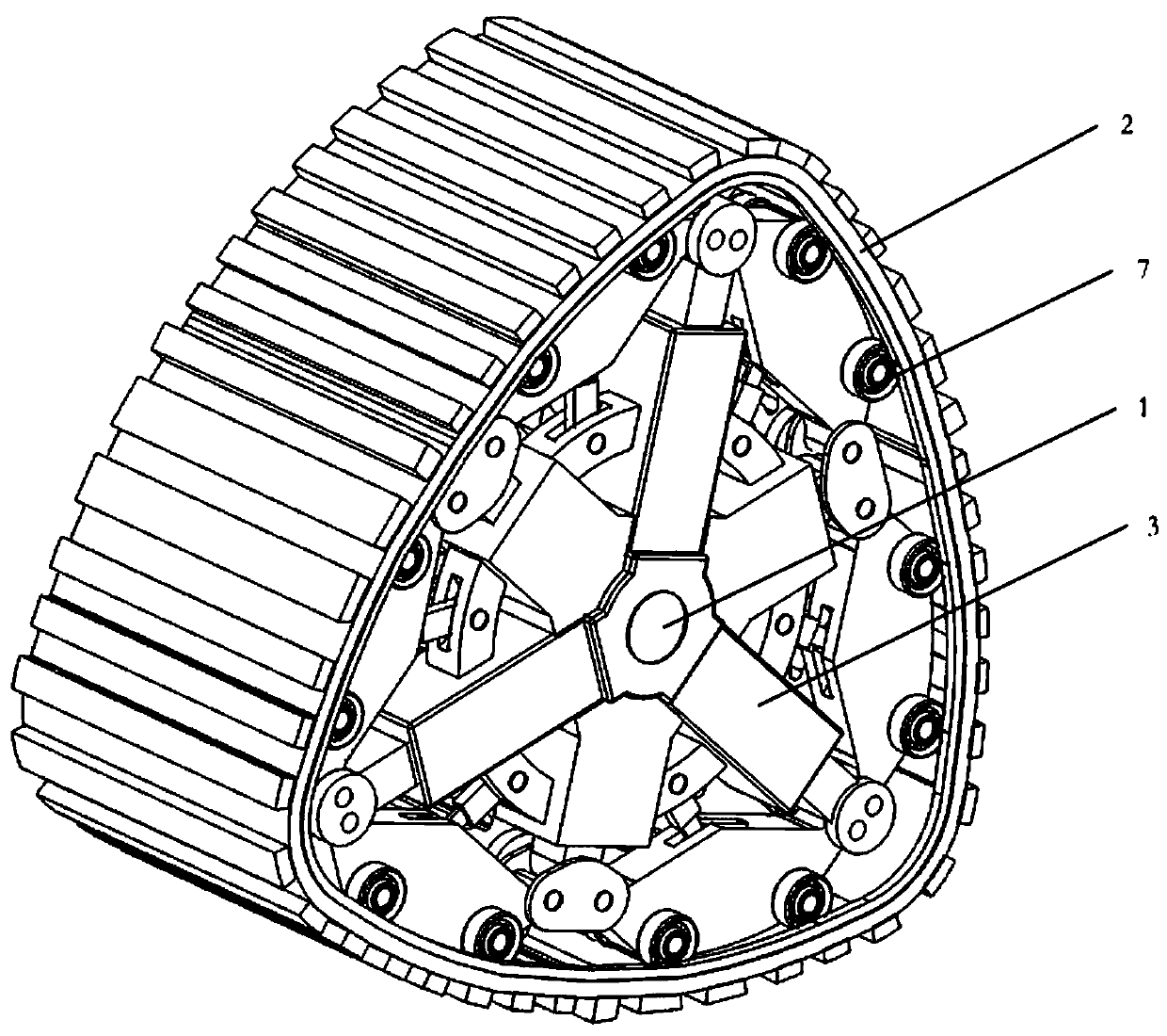 Crawler wheel capable of achieving mutual conversion of wheel type state and crawler type state