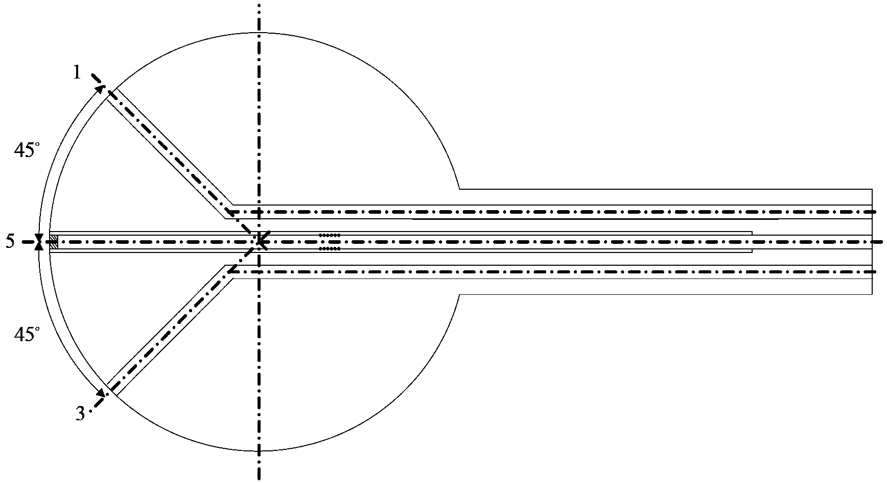 Five-hole dual-tube anemometer and wind metering method thereof