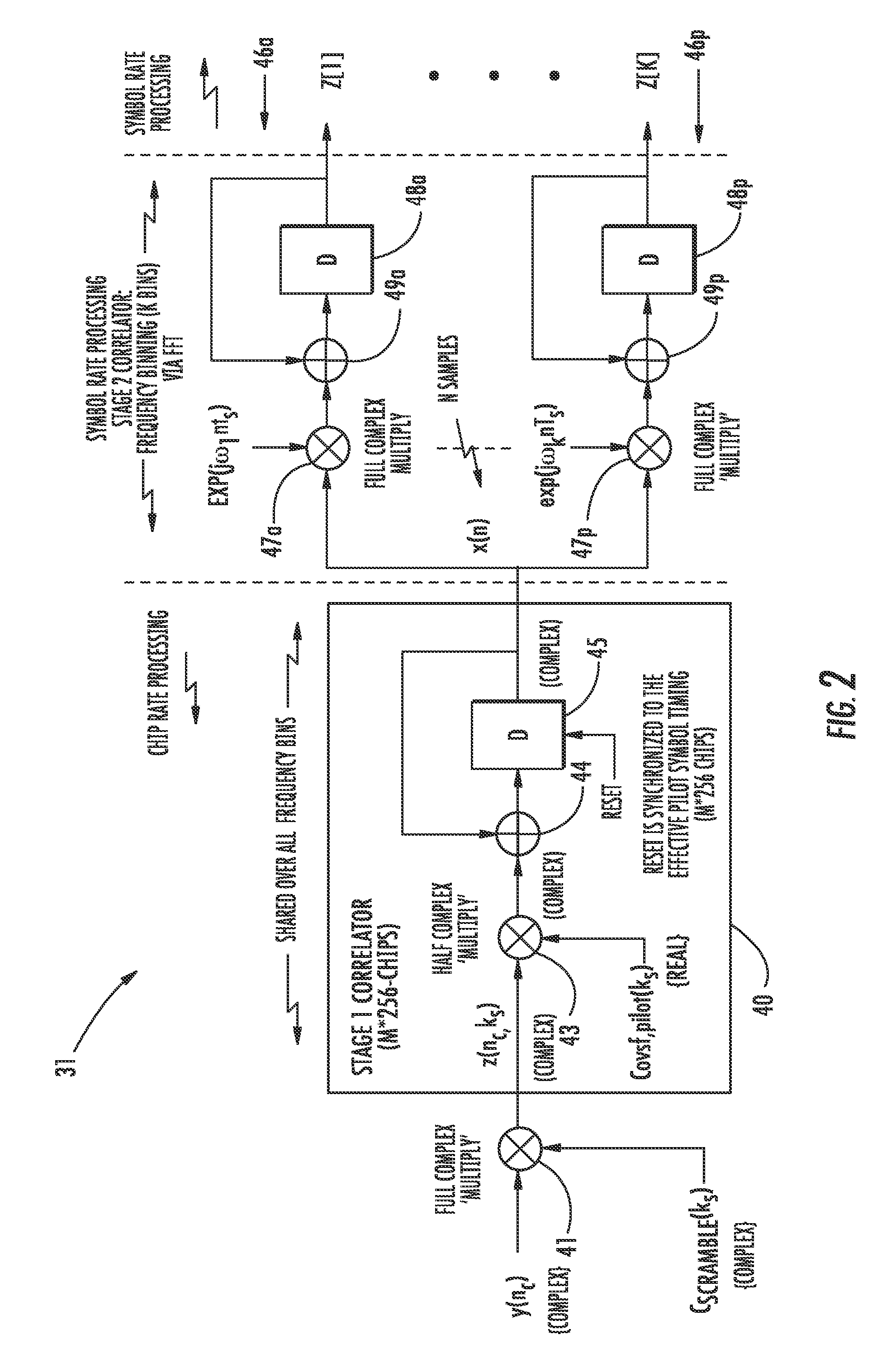 Wireless communications device including rake finger stage providing frequency correction and related methods