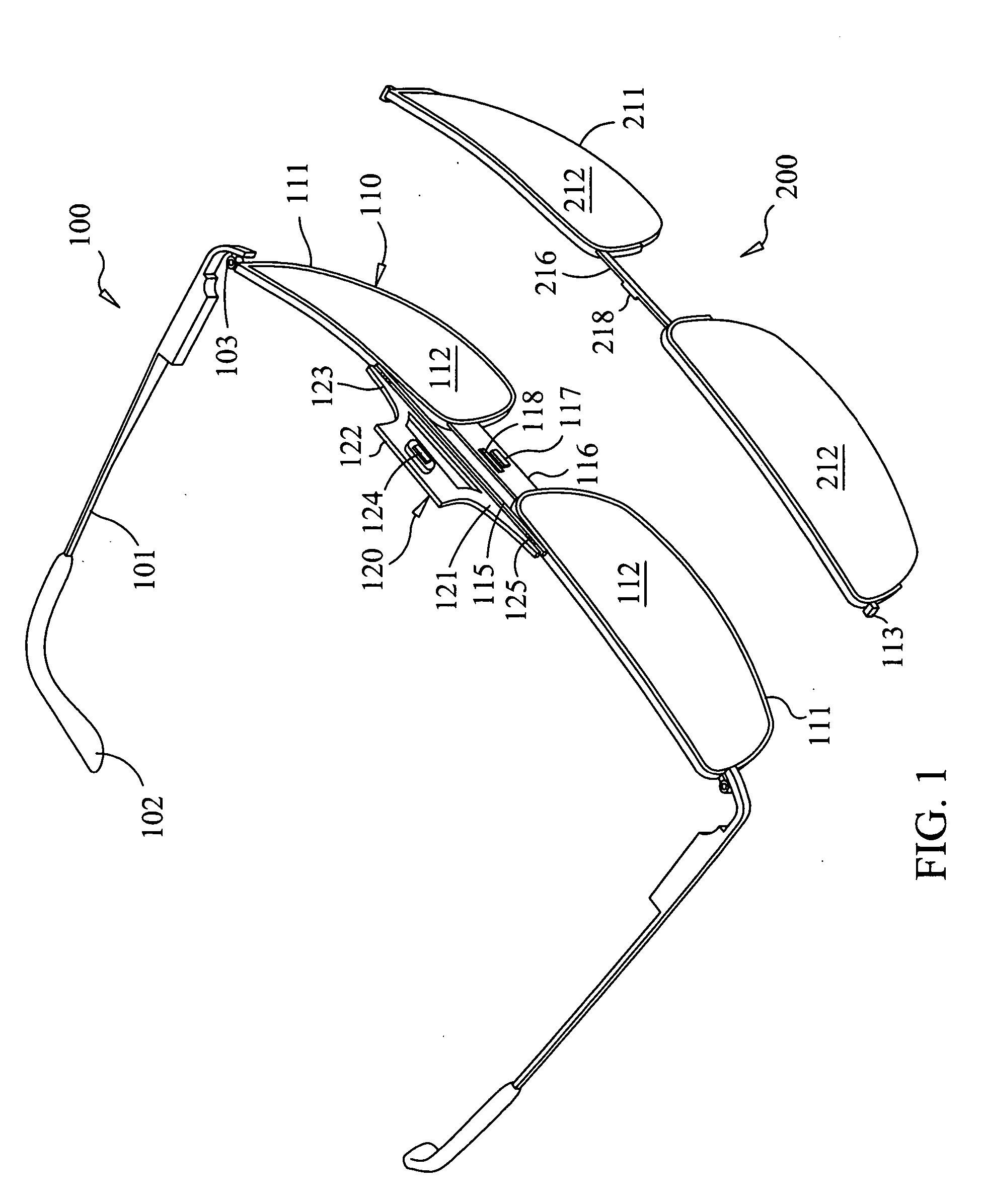 Eyeframe with interchangeable lenspieces held by magnetic closure and interchangeable lens system