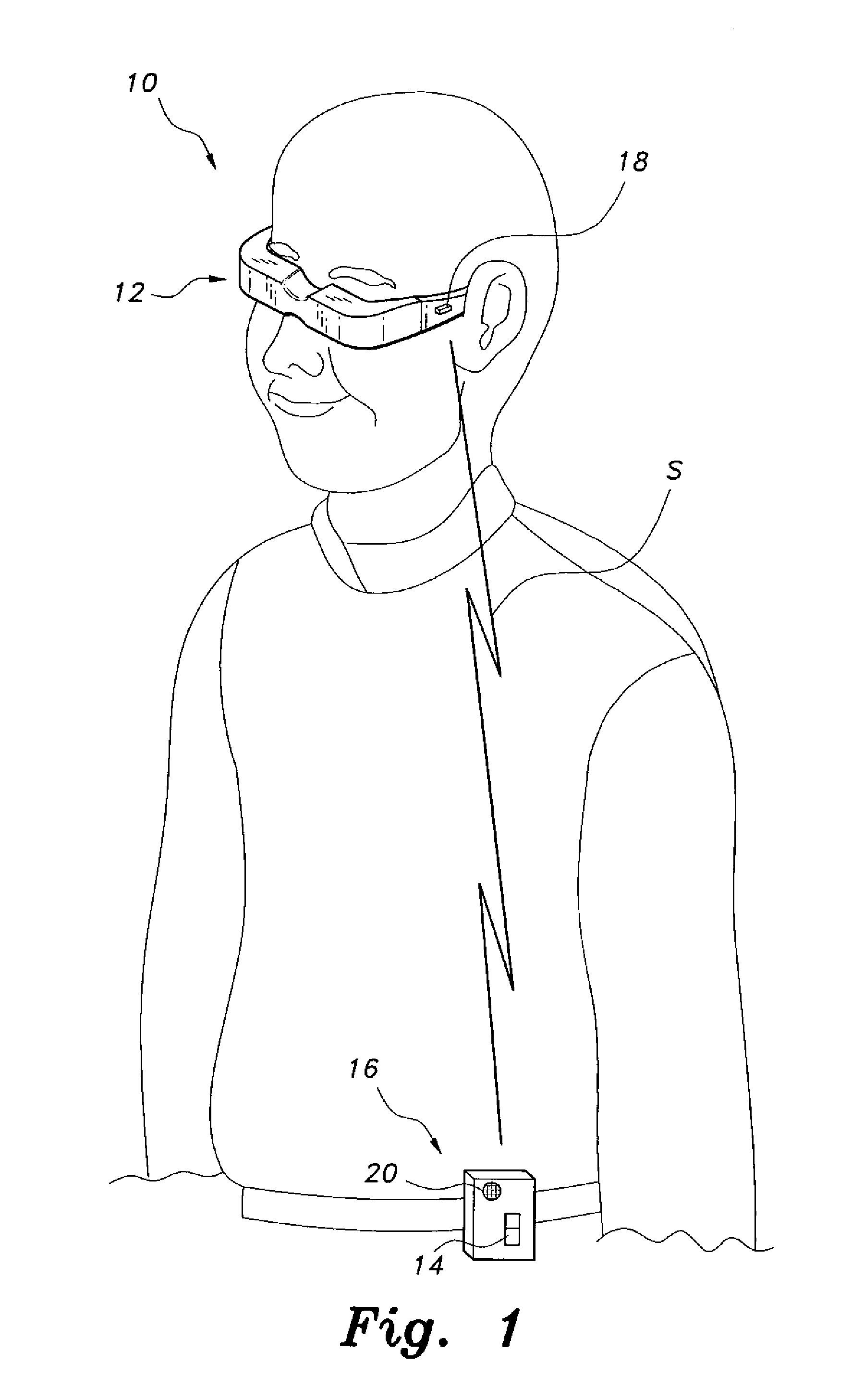 Head-mounted text display system and method for the hearing impaired