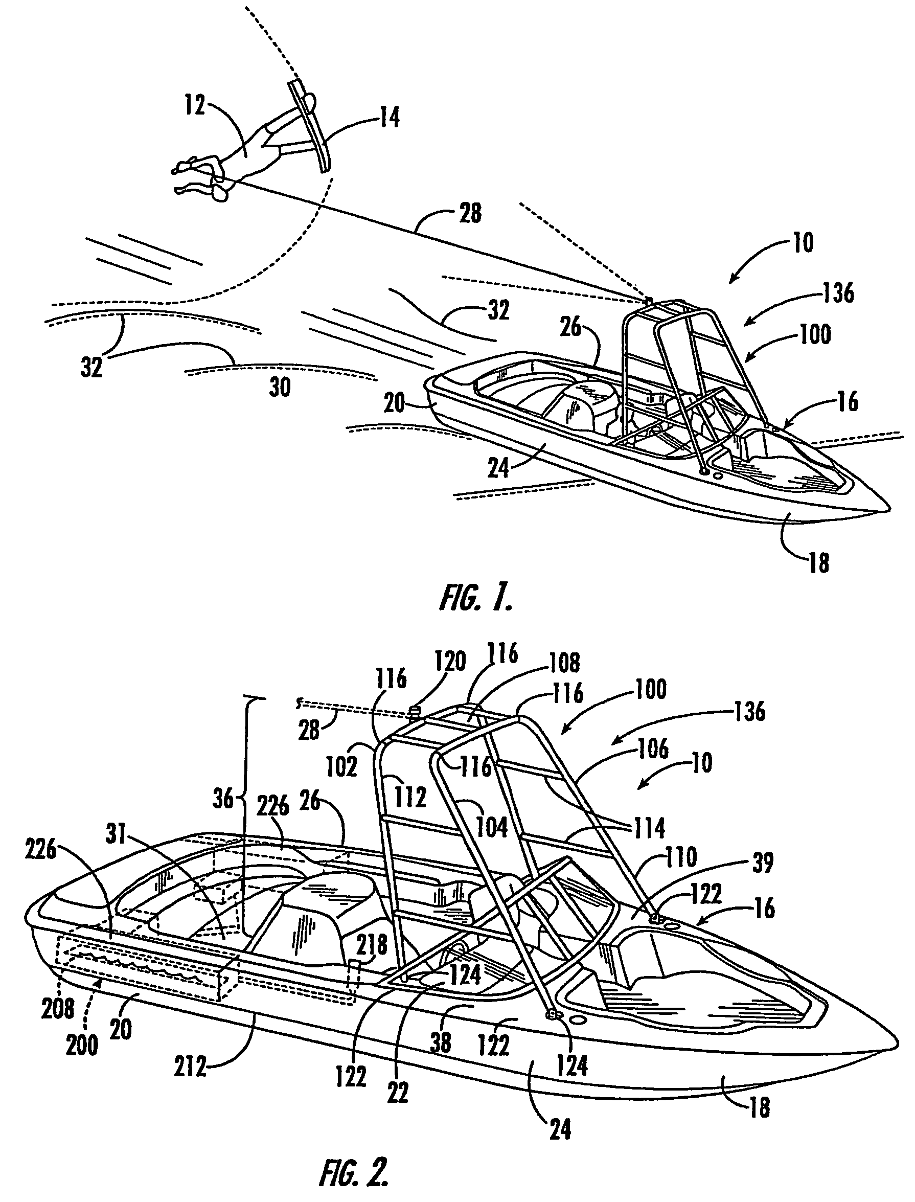 Water sport towing apparatus