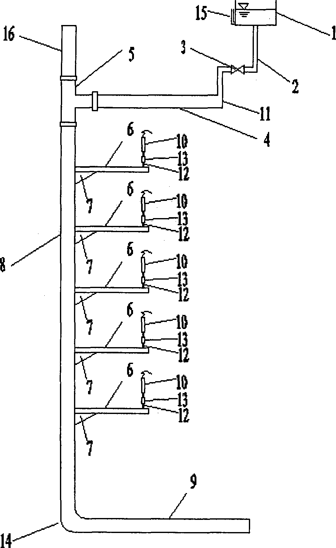 Air pressure fluctuation test method and apparatus for drainage system