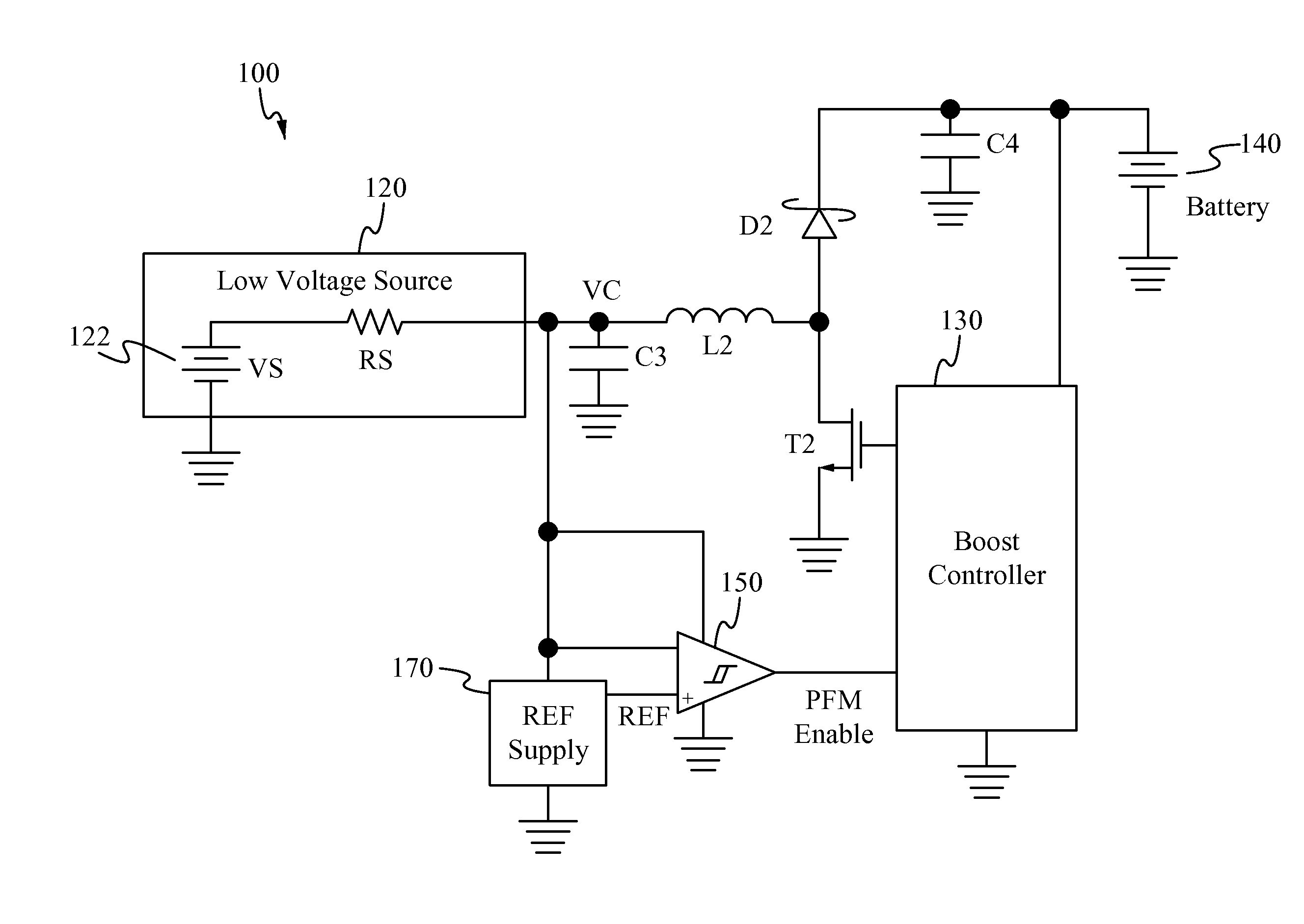 Circuit topology for pulsed power energy harvesting