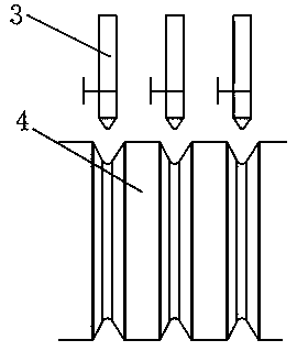 A carbon fiber groove roll sizing device