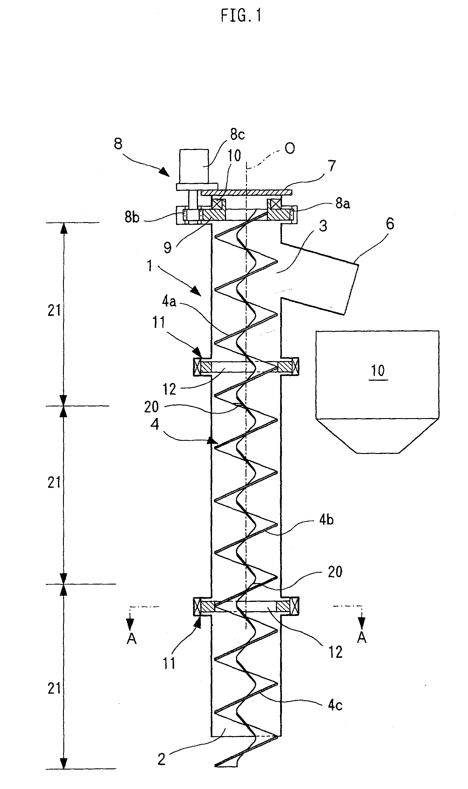 High-gradient high-pump-head screw conveyor device