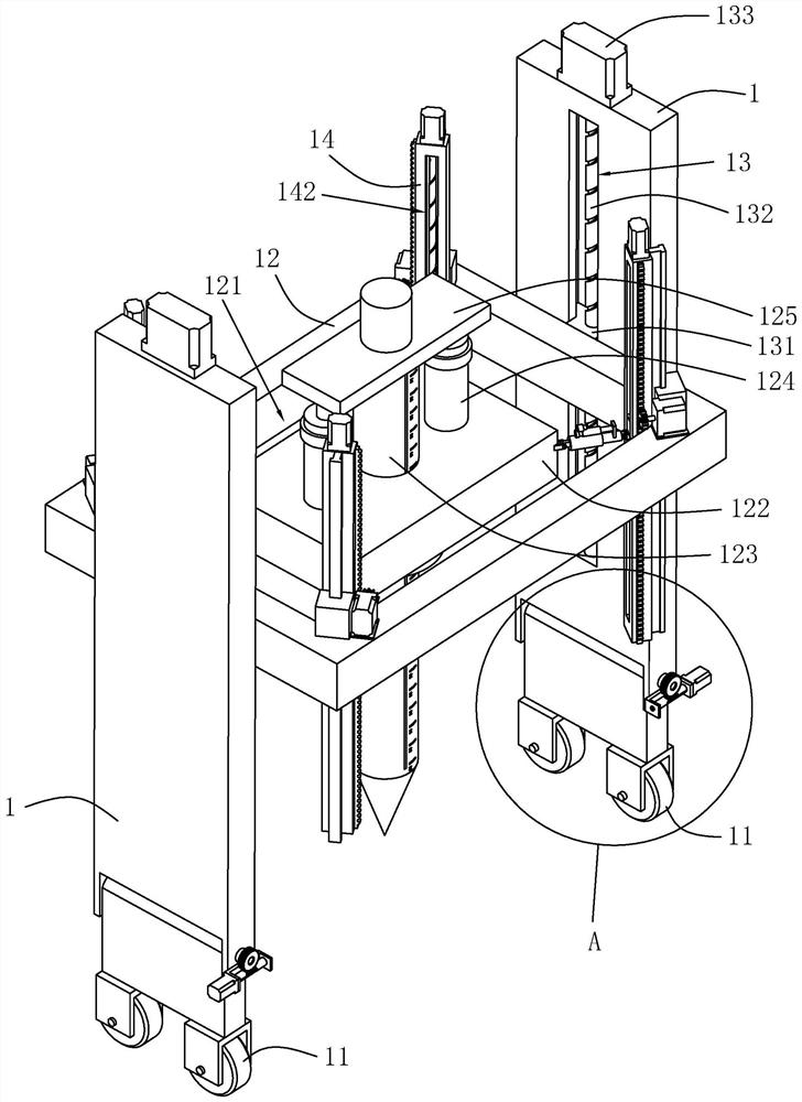 Building machine and construction method for house building ground foundation engineering construction