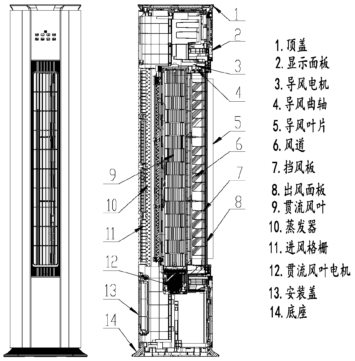 Air conditioner air outlet and guide structure, air conditioner indoor unit, air conditioner and control method