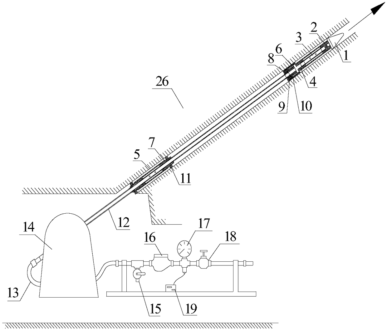 Rock mass permeability in situ test device