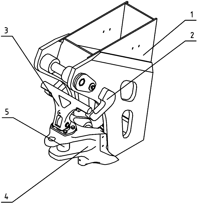 Hanger limiting mechanism for locking device of digging end movable arm of loader digger