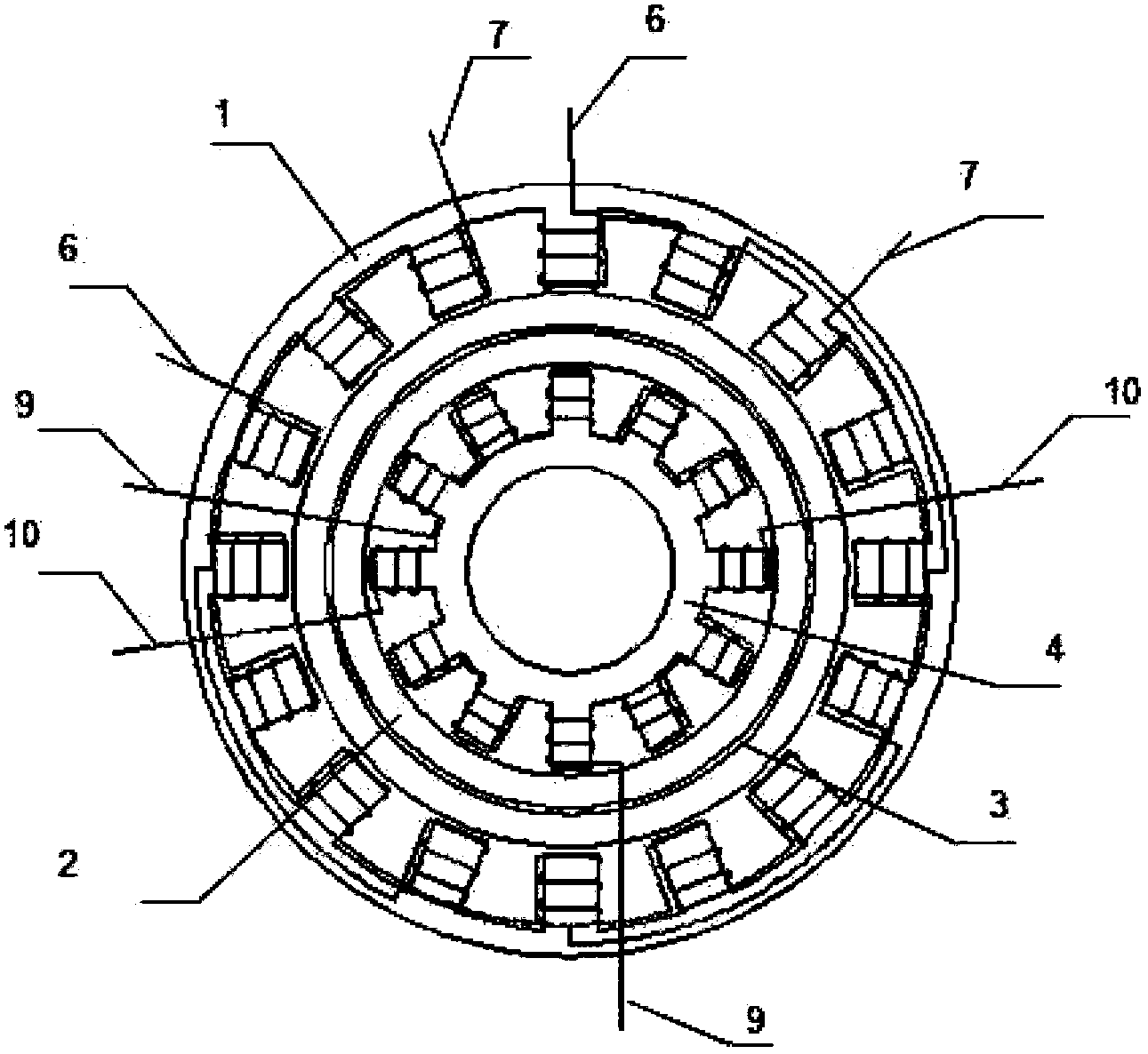 Double-stator double-channel axial magnetic circuit reluctance type rotary transformer