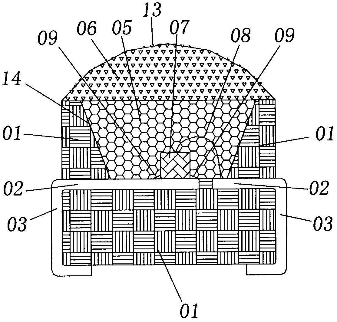 Surface-mounted type LED (light-emitting diode) device with inner core protected by flexible rubber