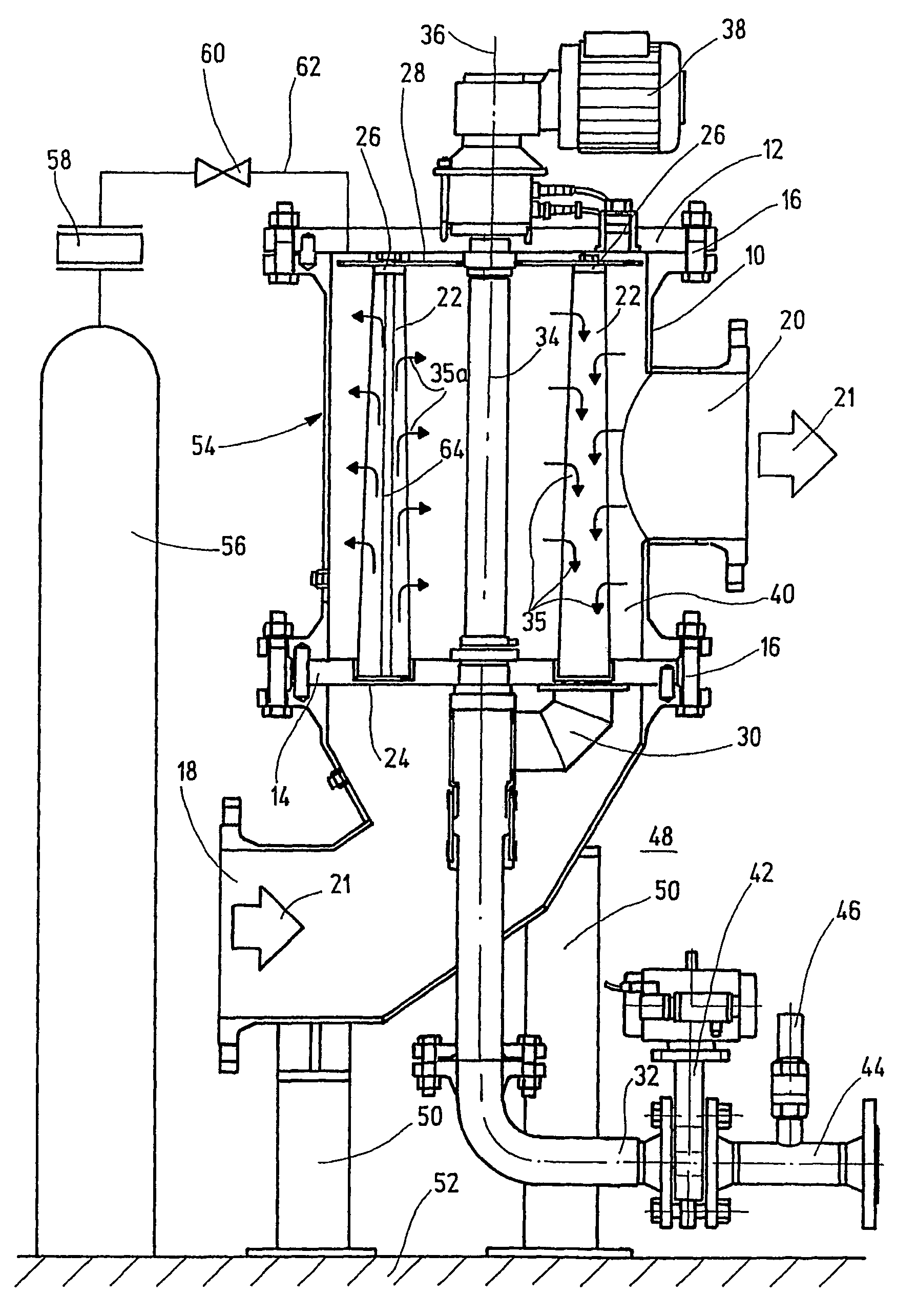 Filter installation and method for operating one such filter installation