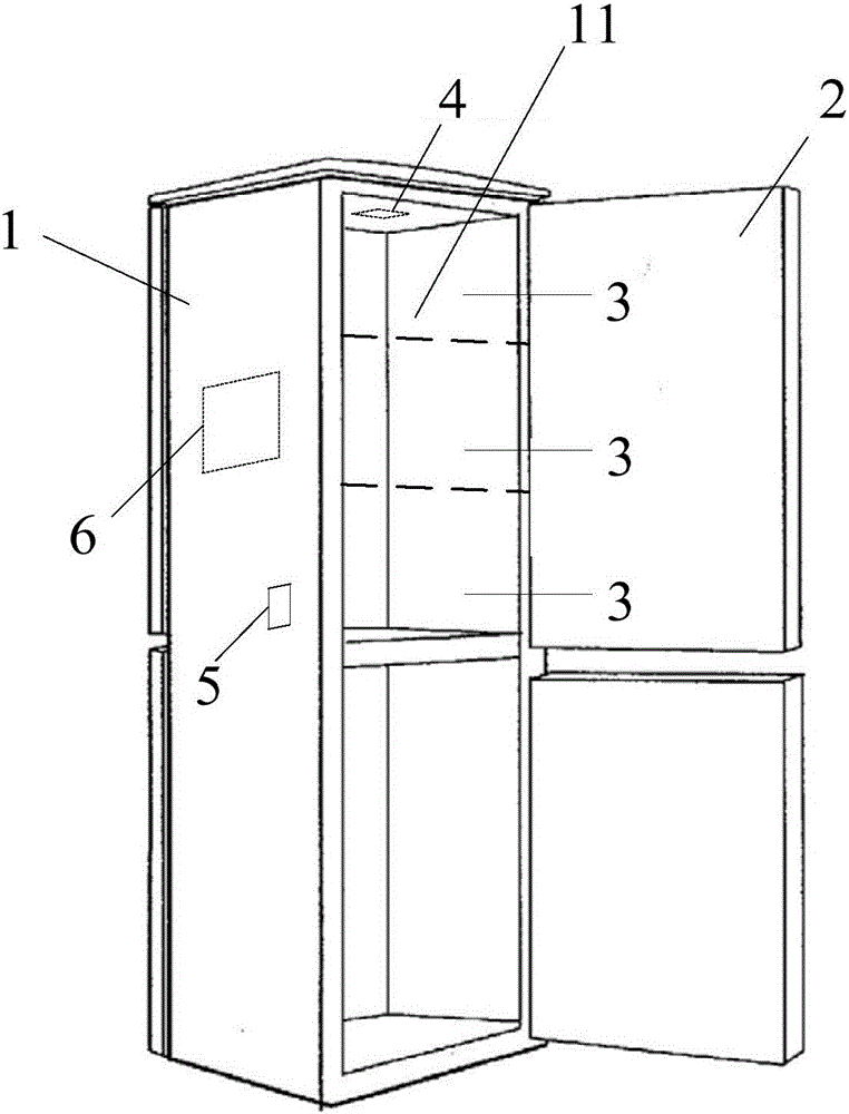 Refrigerator and intra-refrigerator object storage method and system