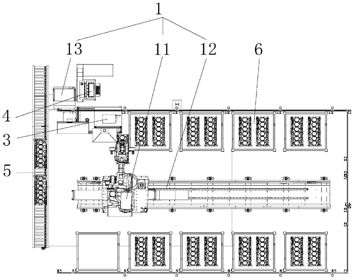 Visual guidance engine cylinder unstacking detection robot equipment and method thereof