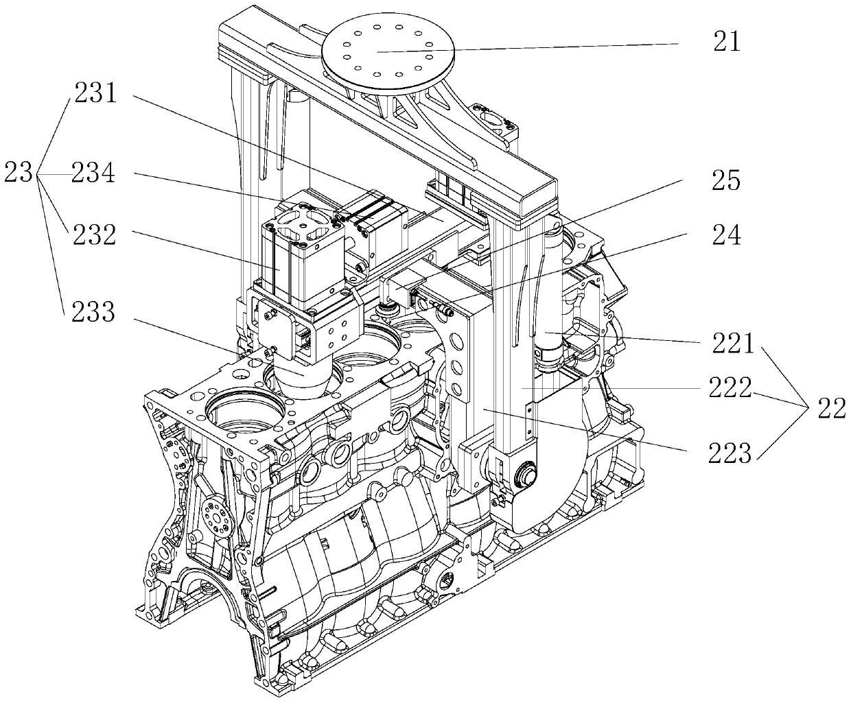 Visual guidance engine cylinder unstacking detection robot equipment and method thereof