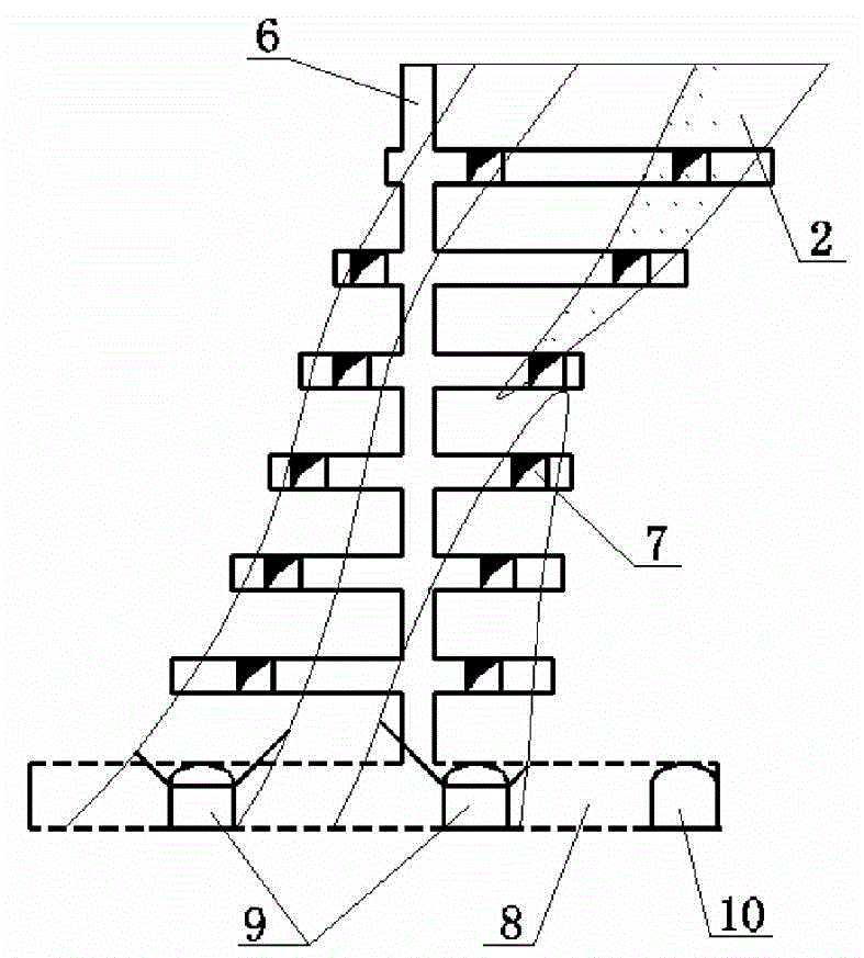 Prospecting and short-hole shrinkage mining method of small inclined ore body