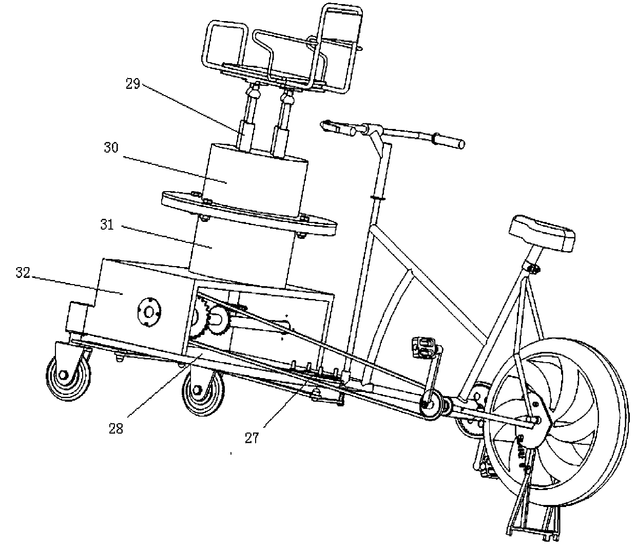 Pedal type exercising swaying car