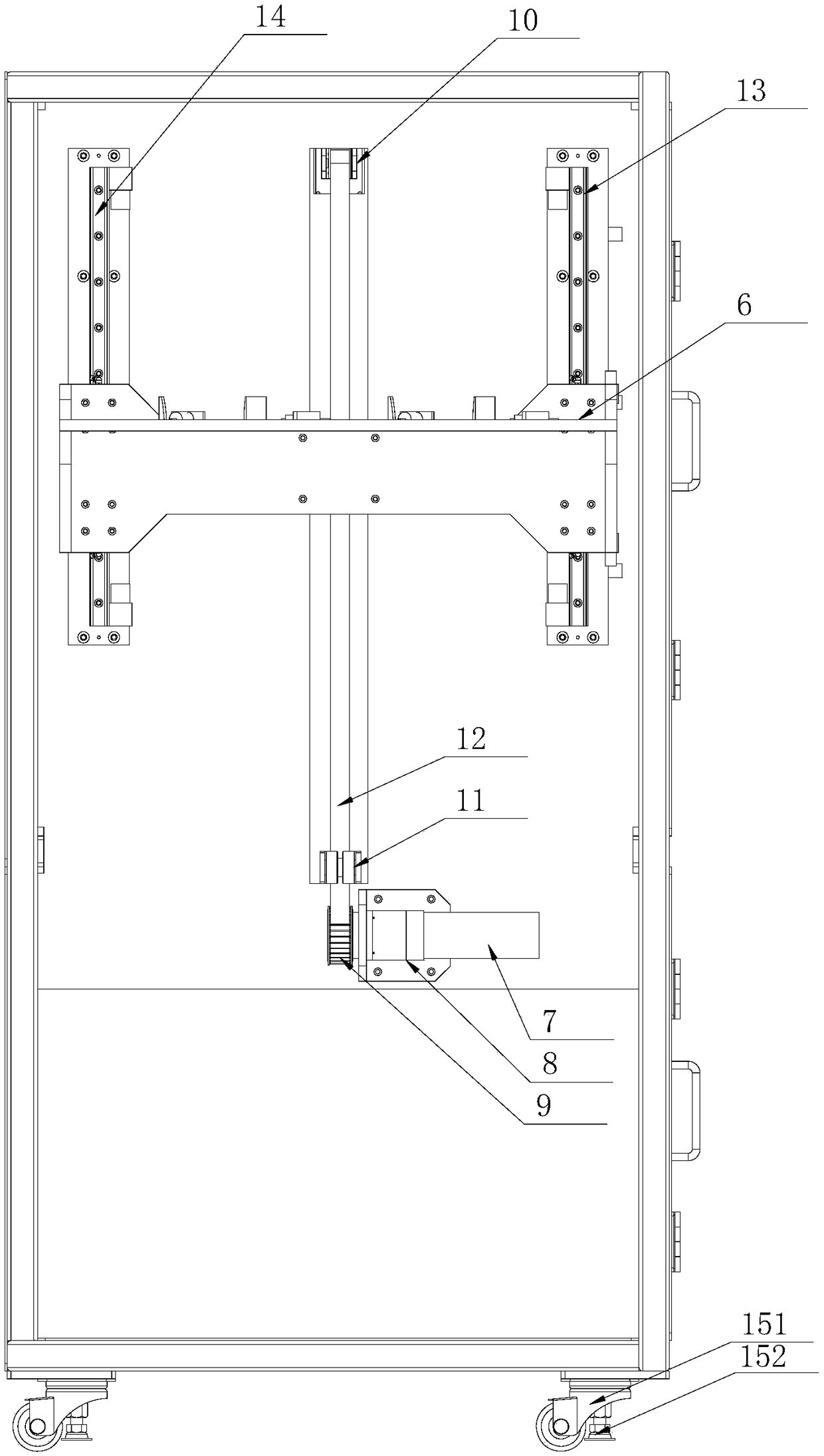 A fully automatic stacking device for packaging boxes