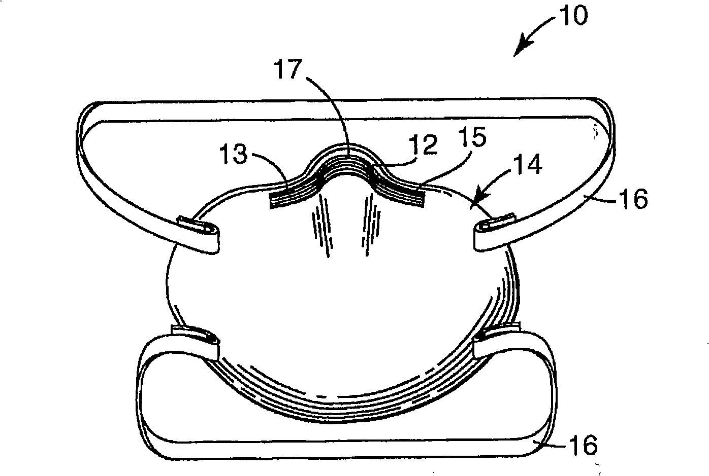 Respirator that uses a polymeric nose clip