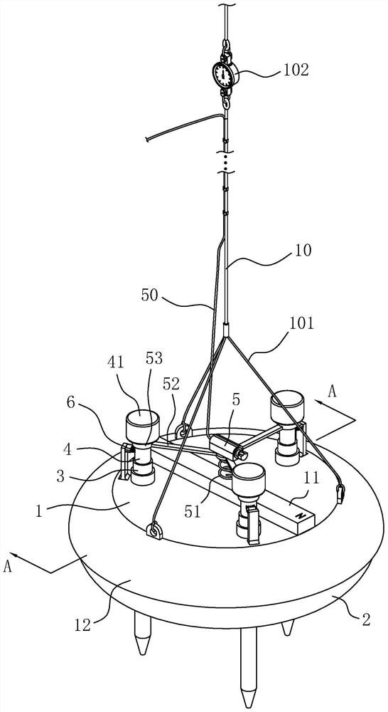 A detection device and detection method for sediment at the bottom of a hole