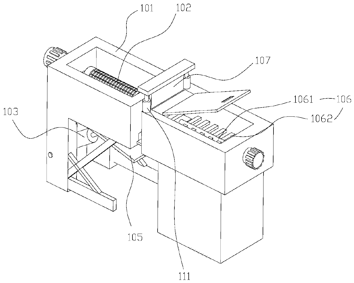 Reciprocating feeding type medicinal material cleaning and decocting integrated extraction device