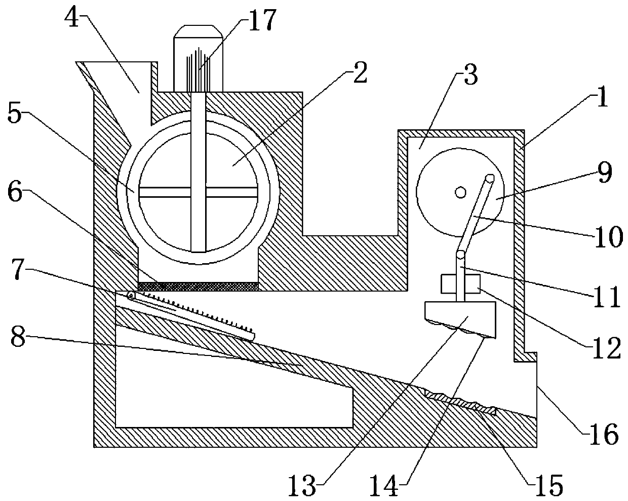 Quick lime crushing device and process