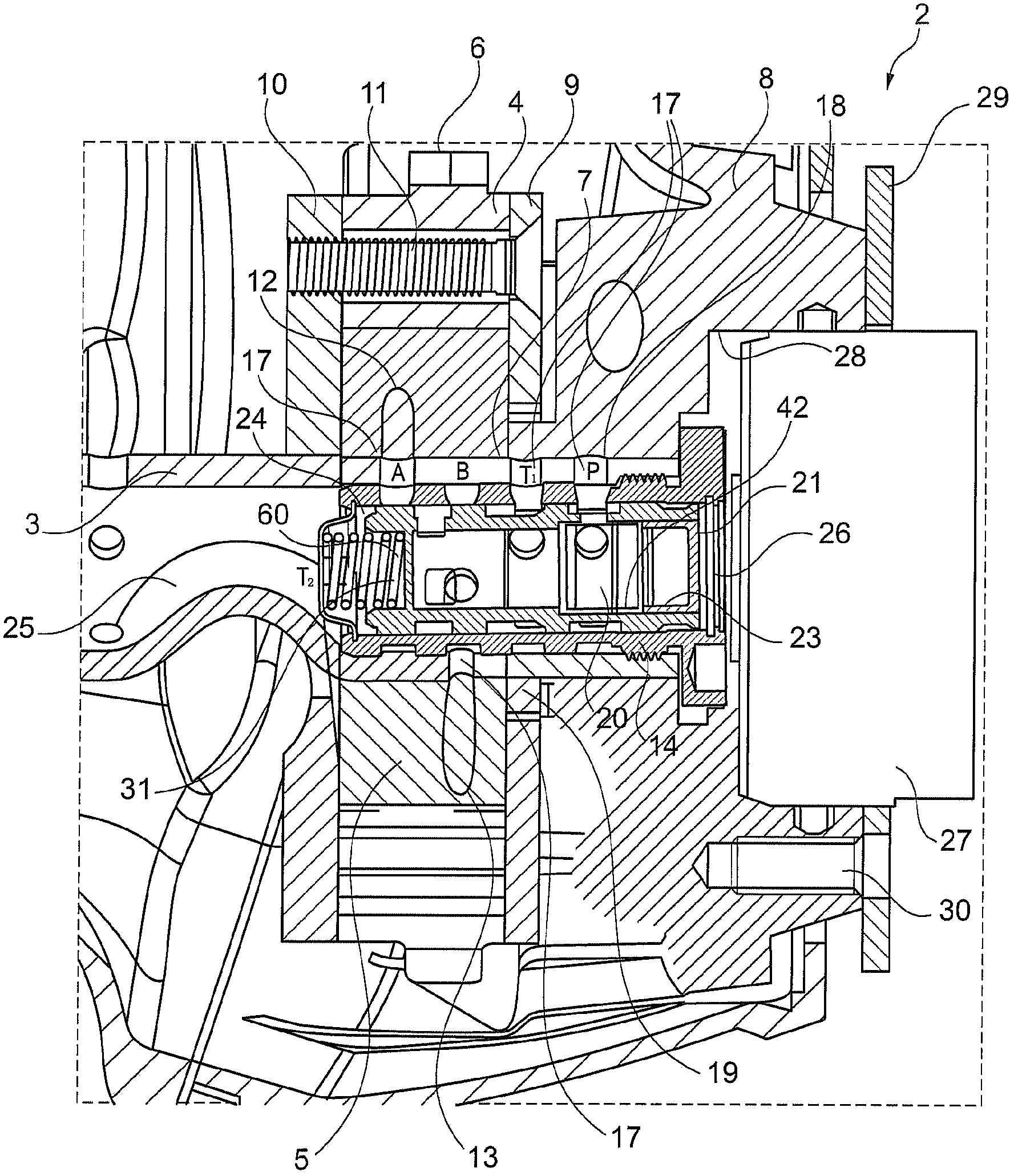 Control valve for controlling pressure-medium flows comprising integrated check valve