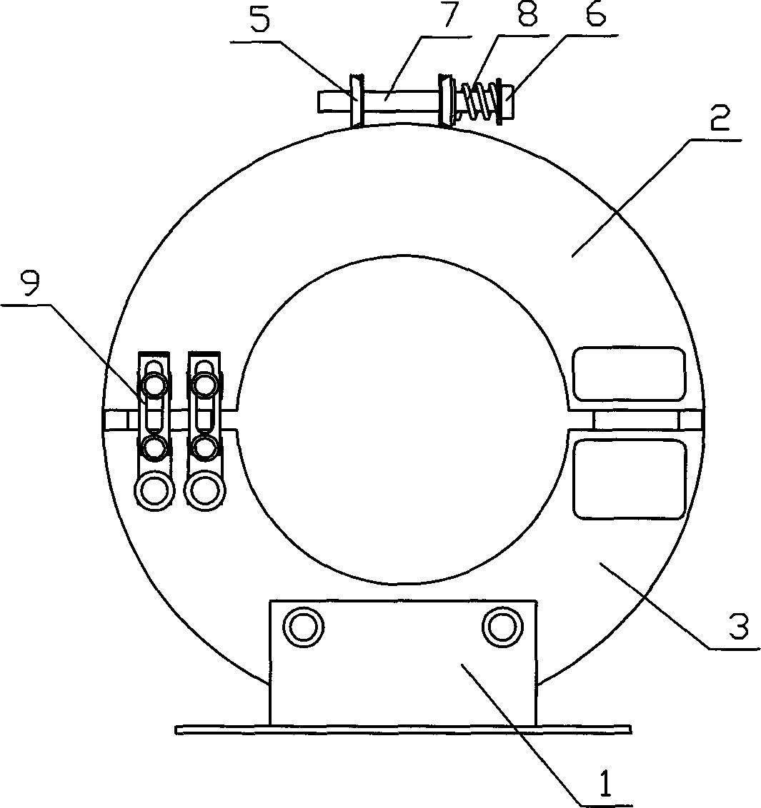 Opening and closing type zero sequence current mutual inductor