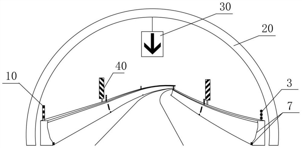 Expressway exit curved slope ramp sight line induction system