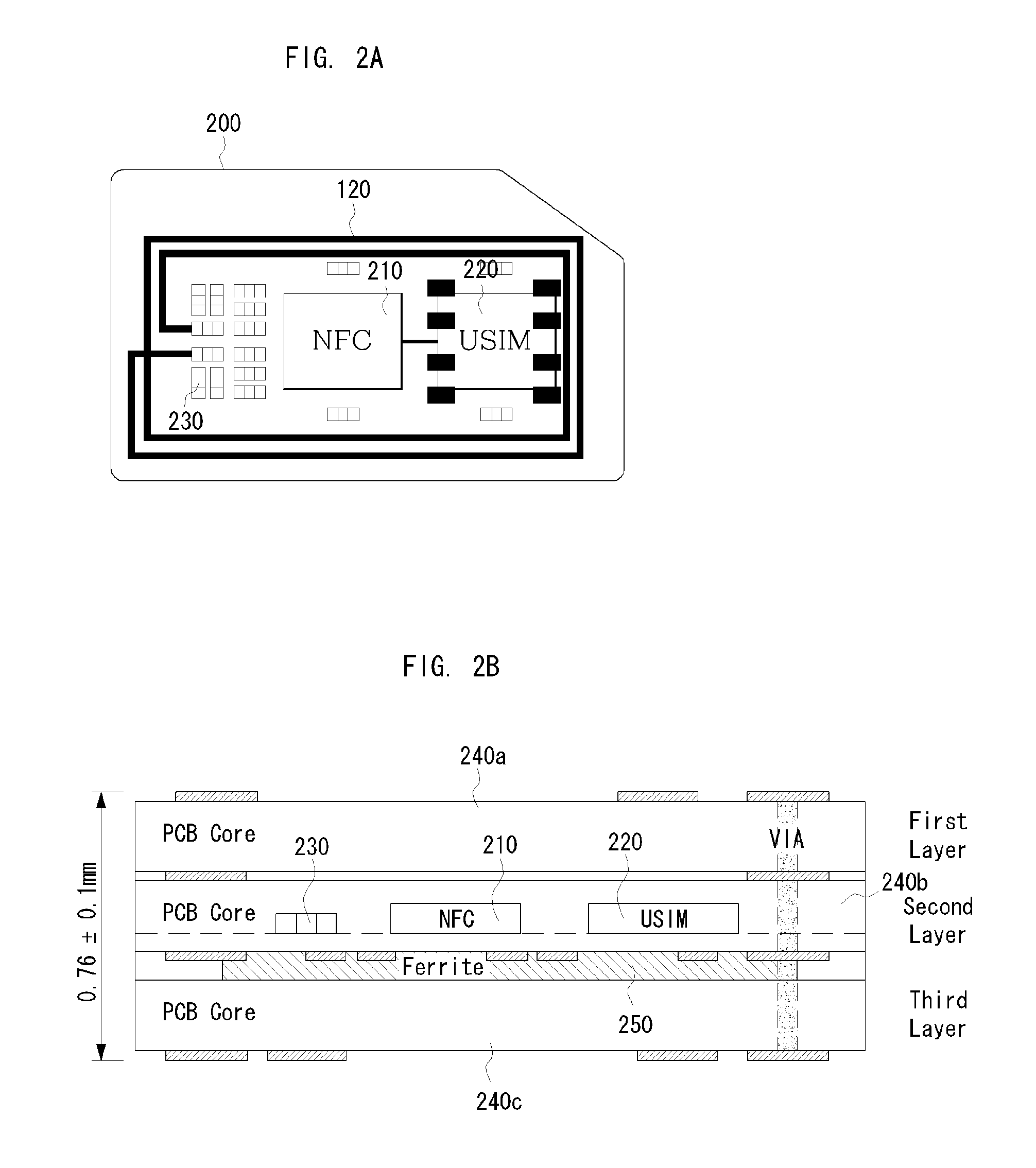 Card-type information recording medium having embedded antenna for near field communication and manufacturing method thereof