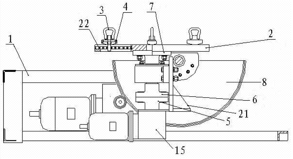 Transmission line tower base welding device