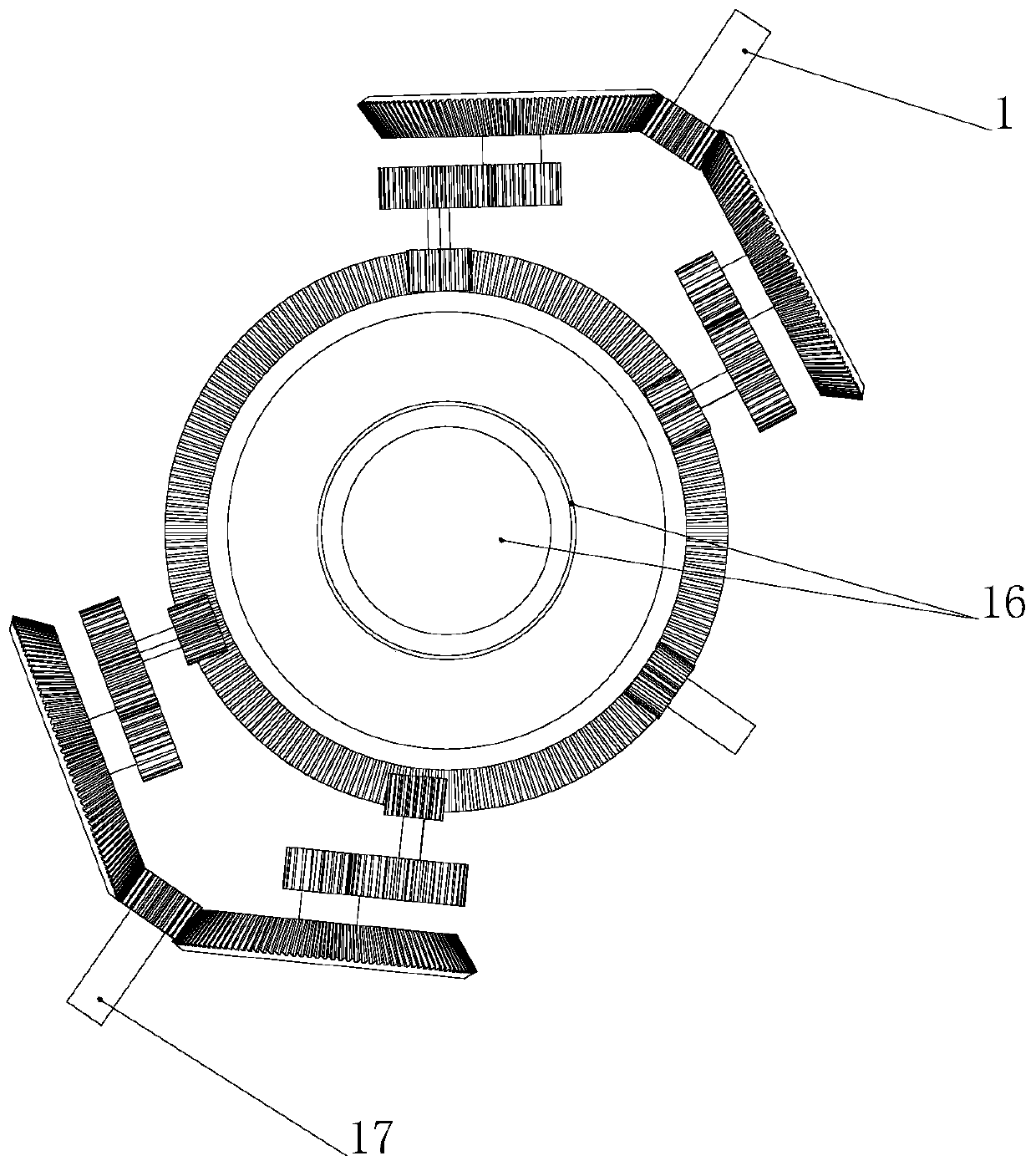 Coaxial double-rotor variable-speed transmission device with coaxial face gears capable of dividing and converging twice