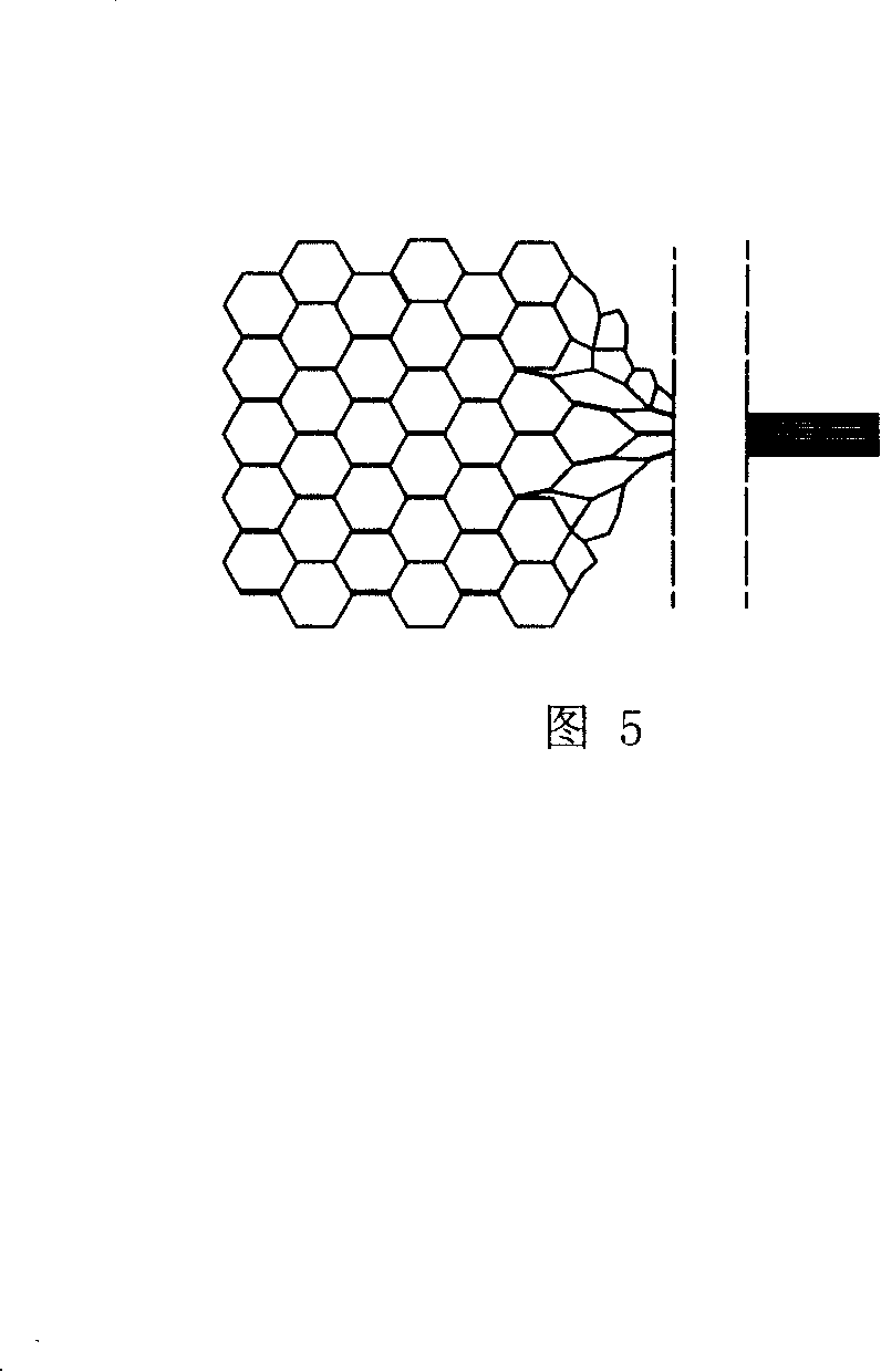 Honeycomb core made in mechanized production and method for producing sandwich board by using said honeycomb core