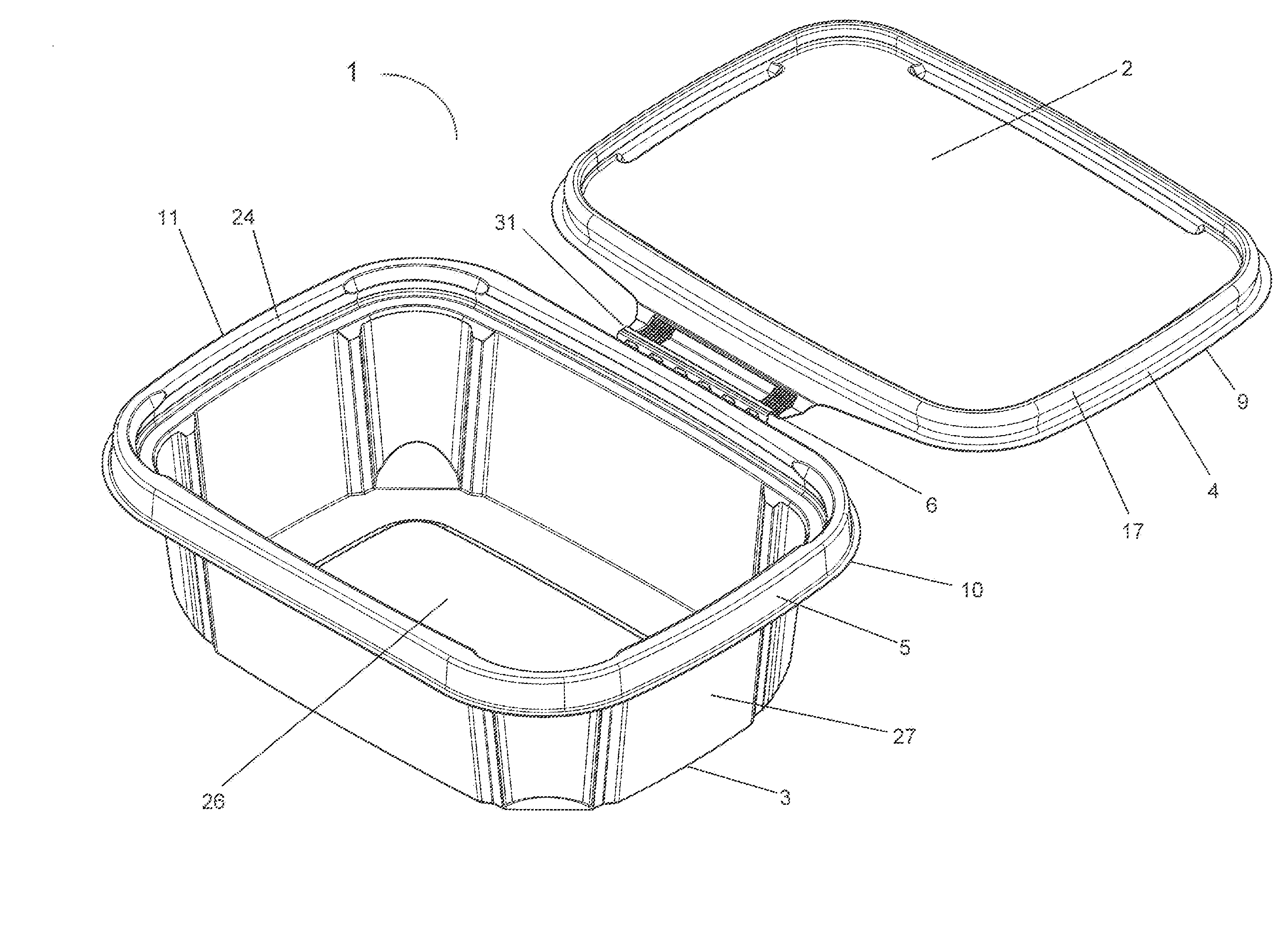 Tamper evident plastic food container