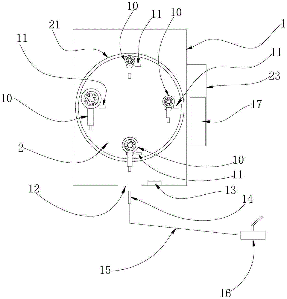 Bathing device with selectable shower nozzles of multiple specifications